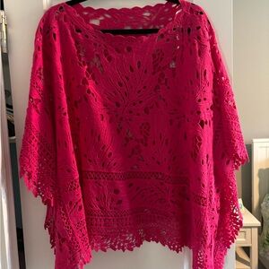 Chico's Vibrant Pink Lace Top